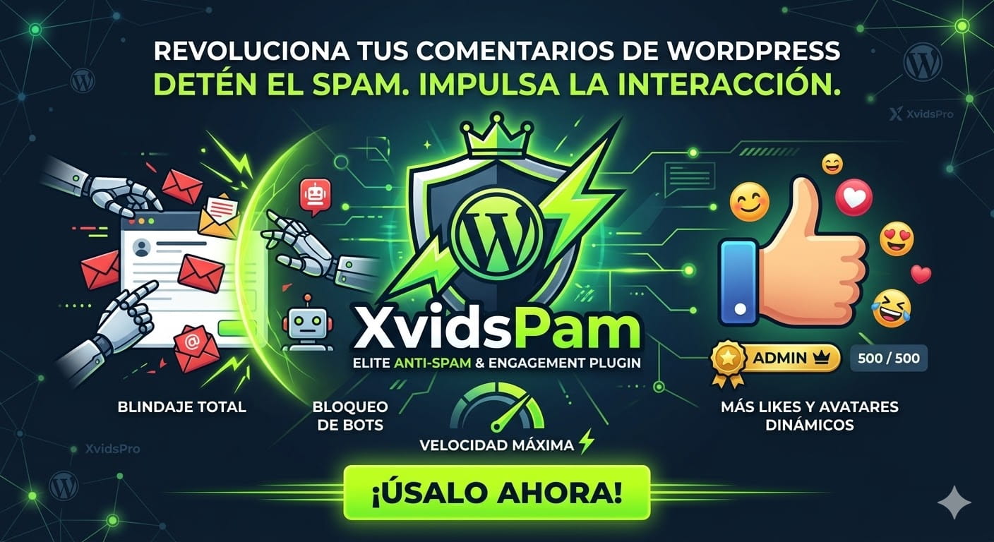 XvidsPam - Plugin de gestión de comentarios y protección anti-spam avanzado para WordPress